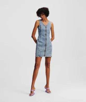 DENIMKLÄNNING MED V-HALS