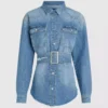 Denimskjorta med bälte Denimskjorta med bälte
