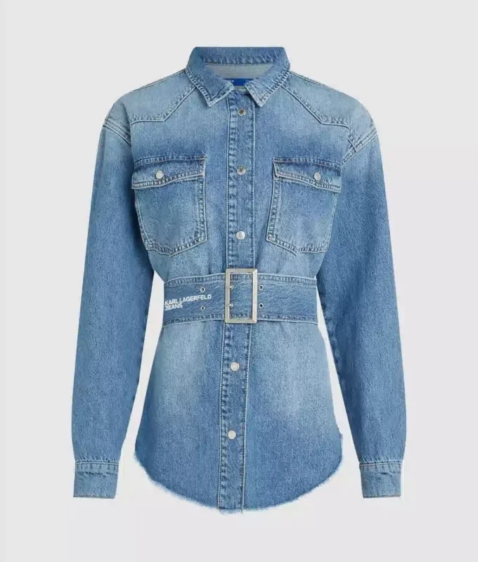 Denimskjorta med bälte Denimskjorta med bälte