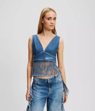 DENIMTOPP MED FRANSAR