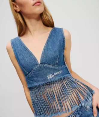 DENIMTOPP MED FRANSAR