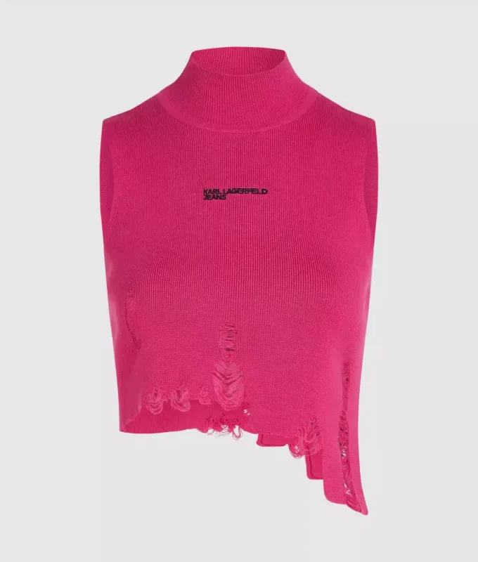 Distressed stickad topp Distressed stickad topp
