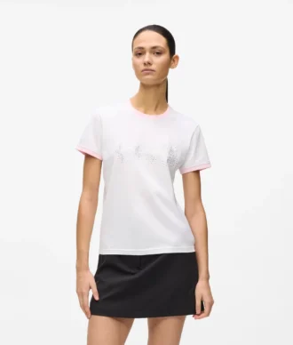 Exklusiv T-shirt med strasslogotyp