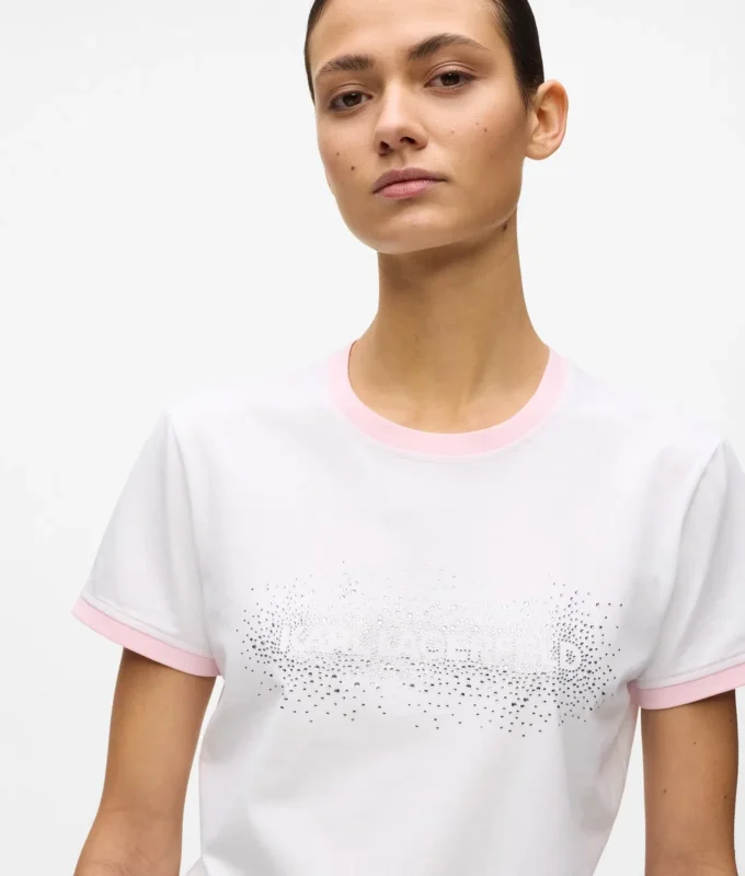 Exklusiv T-shirt med strasslogotyp