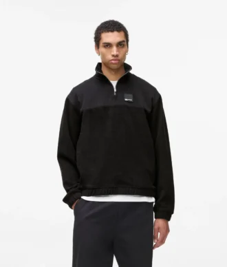 Fleece-tröja med halv dragkedja