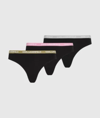 Flerfärgad stringtrosa med midjeband – 3-pack