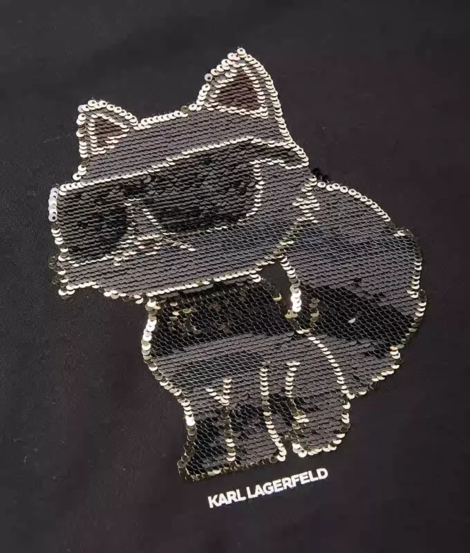 Flick-T-shirt med paljetter och Ikon Choupette-motiv Flick-T-shirt med paljetter och Ikon Choupette-motiv