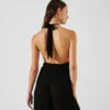FLOWER PLISSÉ HALTER TOP