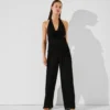 FLOWER PLISSÉ HALTER TOP