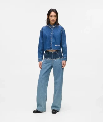 Färgblockerade avslappnade jeans