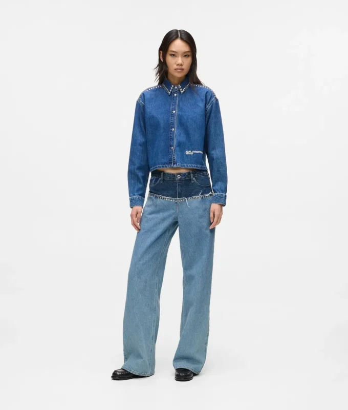 Färgblockerade avslappnade jeans Färgblockerade avslappnade jeans