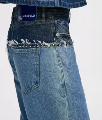 Färgblockerade avslappnade jeans