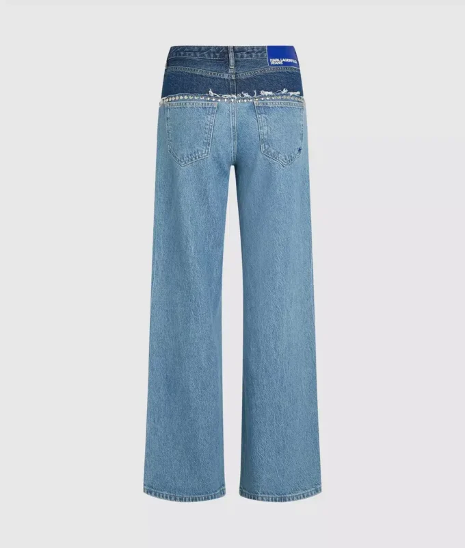 Färgblockerade avslappnade jeans Färgblockerade avslappnade jeans