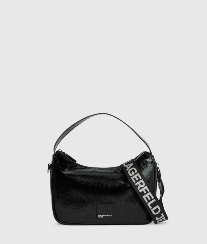 Glansig mini-hobo-väska Glansig mini-hobo-väska