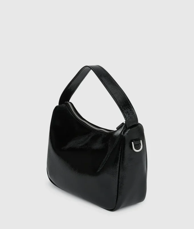 Glansig mini-hobo-väska Glansig mini-hobo-väska
