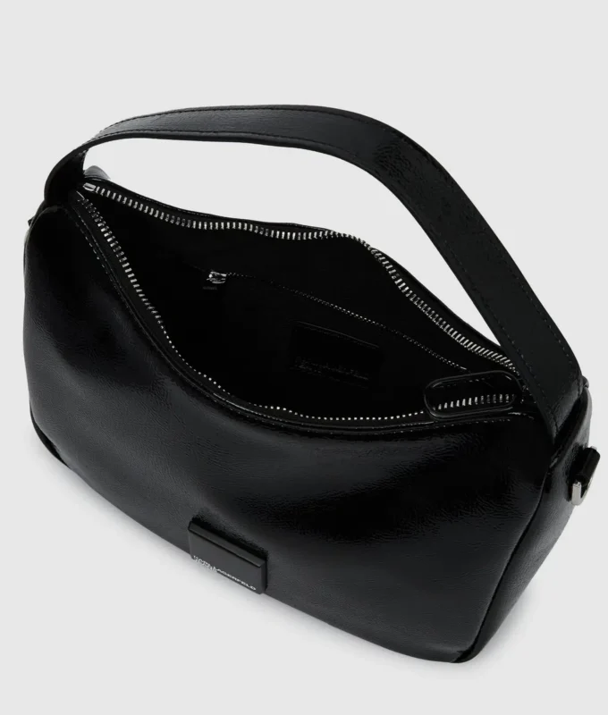Glansig mini-hobo-väska Glansig mini-hobo-väska