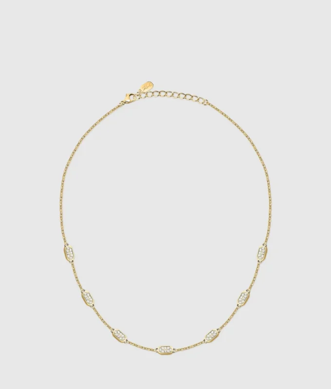 Halsband med kristall länkar Halsband med kristall länkar