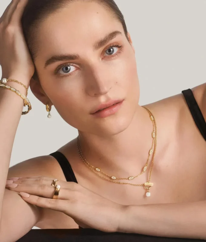 Halsband med kristall länkar Halsband med kristall länkar