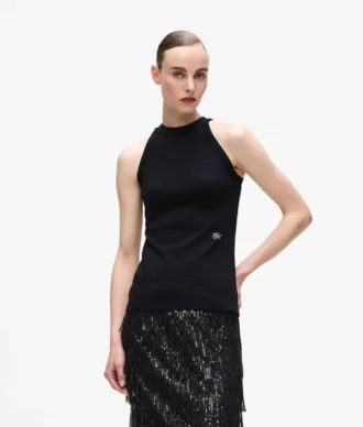 Halterneck-top med strass