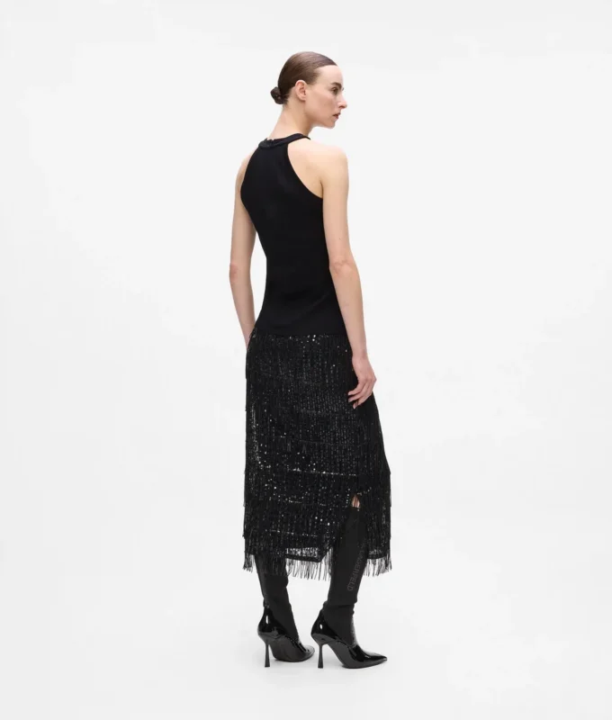 Halterneck-top med strass