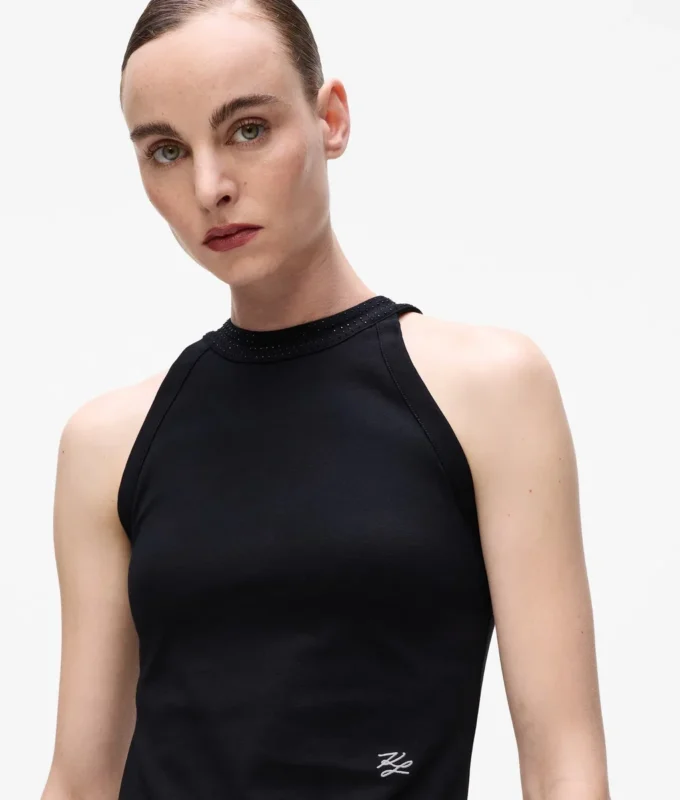 Halterneck-top med strass
