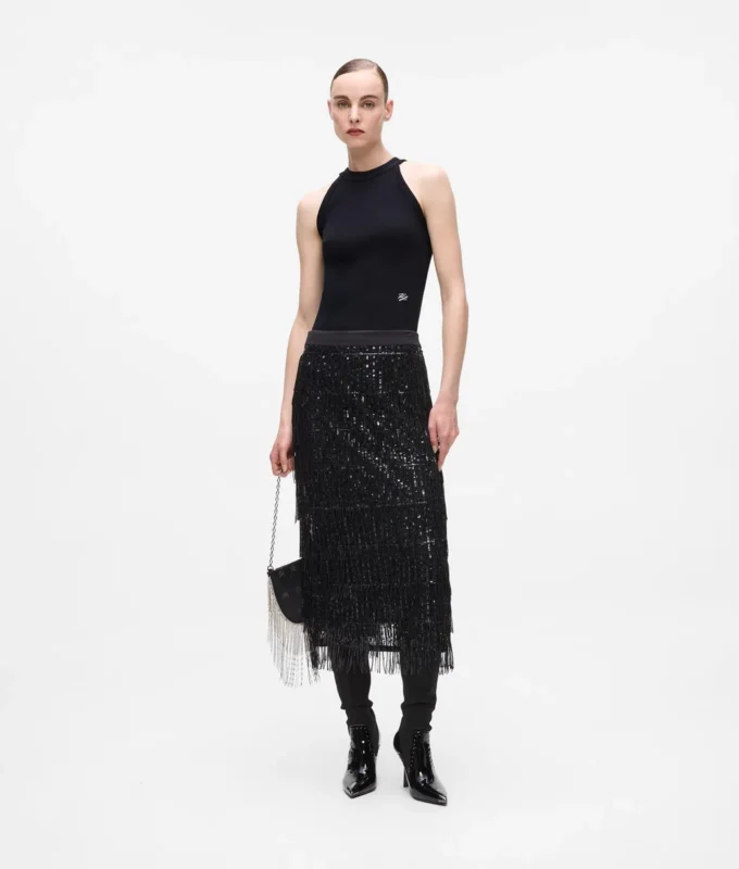 Halterneck-top med strass