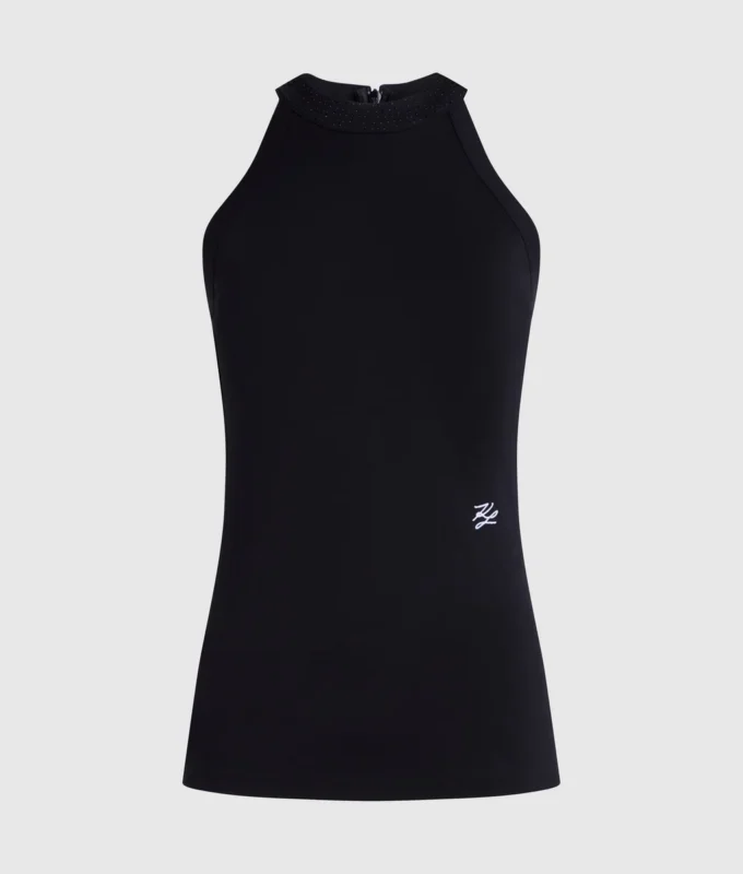Halterneck-top med strass