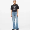 Högmidjade utsvängda jeans Högmidjade utsvängda jeans