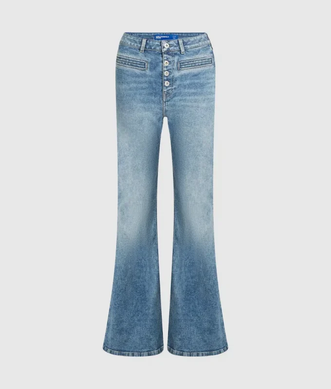 Högmidjade utsvängda jeans Högmidjade utsvängda jeans