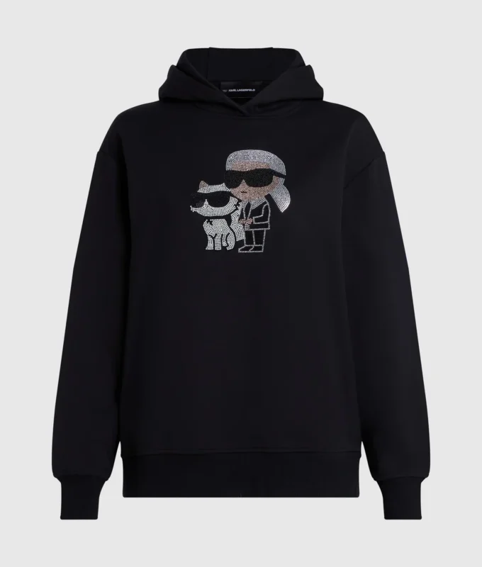 Ikon-hoodie med strass Ikon-hoodie med strass