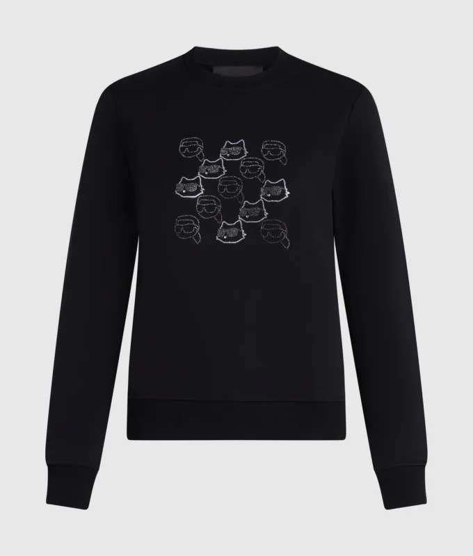 Ikon-sweatshirt med strass Ikon-sweatshirt med strass