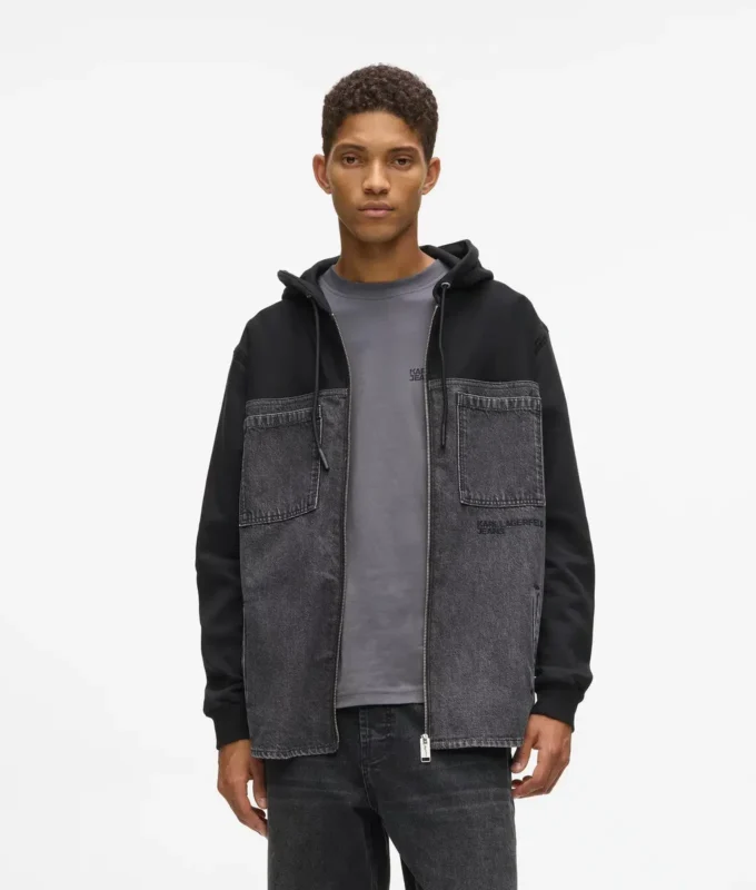 Jacka med denimpaneler Jacka med denimpaneler