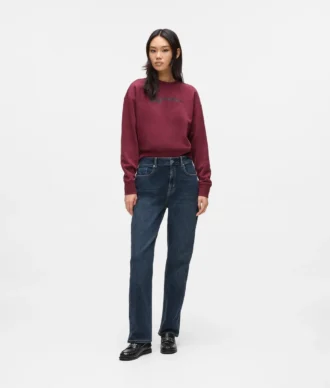 Jeans med hög midja och rak passform