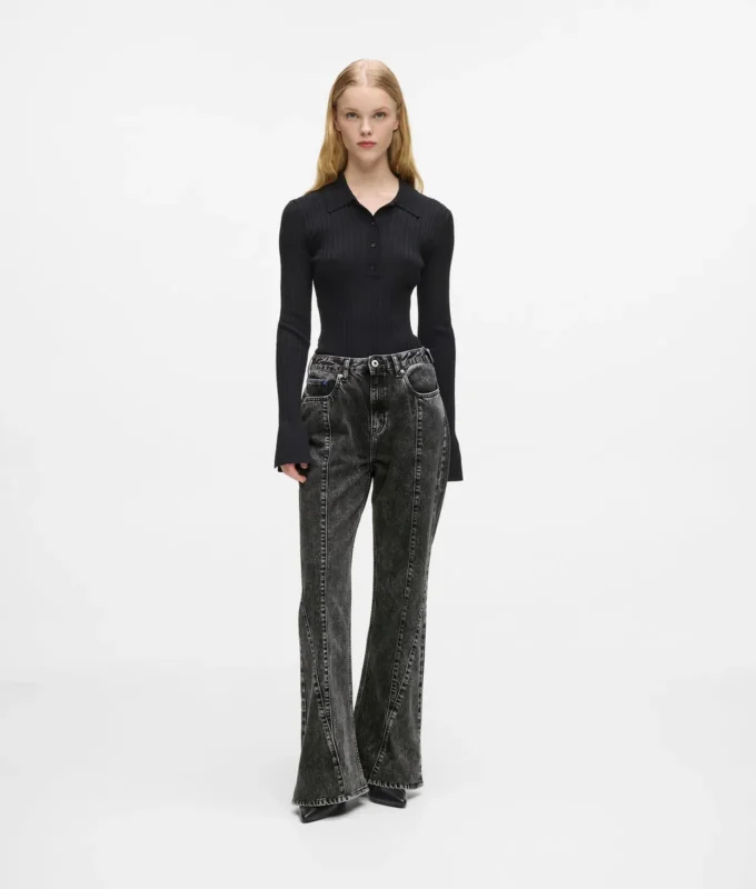 Jeans med hög midja och sömmar Jeans med hög midja och sömmar