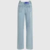 Jeans med sömmar, medellång midja och avslappnad passform Jeans med sömmar, medellång midja och avslappnad passform