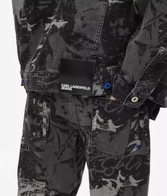 Jeansjacka med målarfärgseffekt