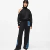 Joggingbyxor med denimpanel Joggingbyxor med denimpanel