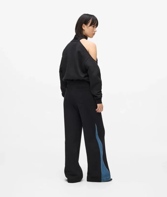 Joggingbyxor med denimpanel Joggingbyxor med denimpanel