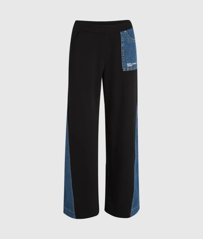 Joggingbyxor med denimpanel Joggingbyxor med denimpanel