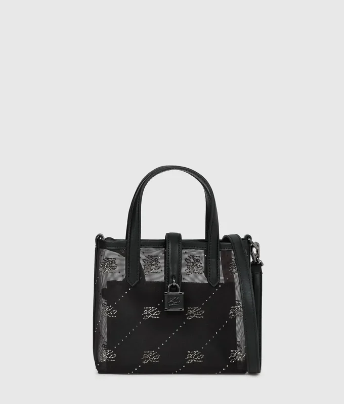 K/Autograph totebag med hänglås och strass