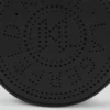 K/CIRCLE EMBOSSED LOGO ROUND CROSSBODY BAG