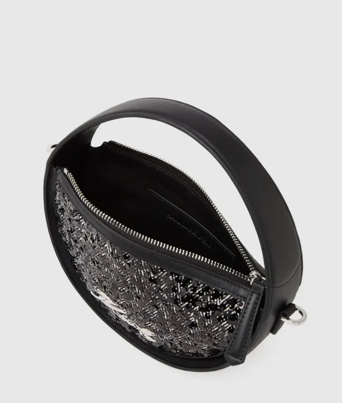 K/Signature rund crossbody-väska med paljetter K/Signature rund crossbody-väska med paljetter