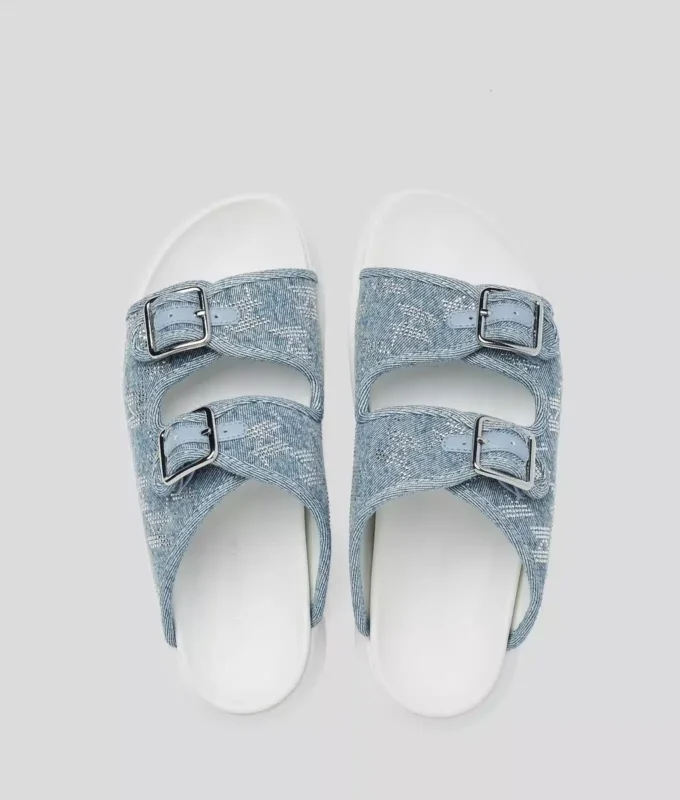 KAPRI DENIM RHINESTONE SANDALS KAPRI DENIM RHINESTONE SANDALS