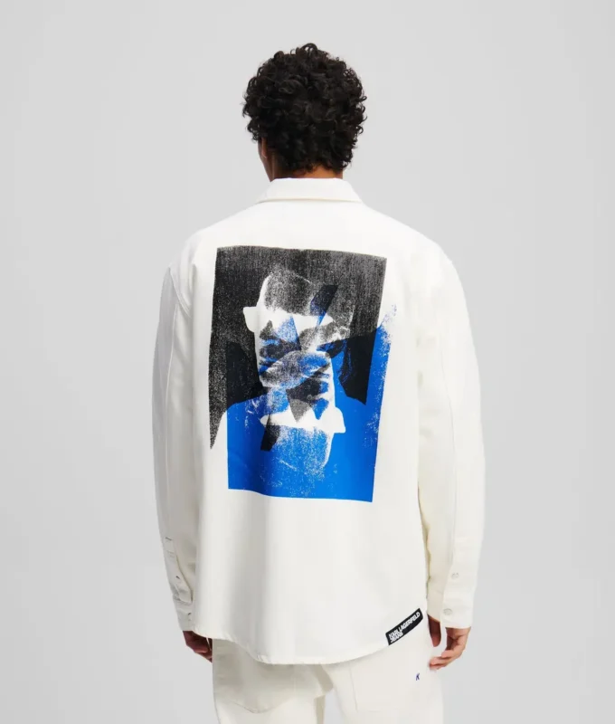 KARL PRINT DENIM OVERSHIRT KARL PRINT DENIM OVERSHIRT