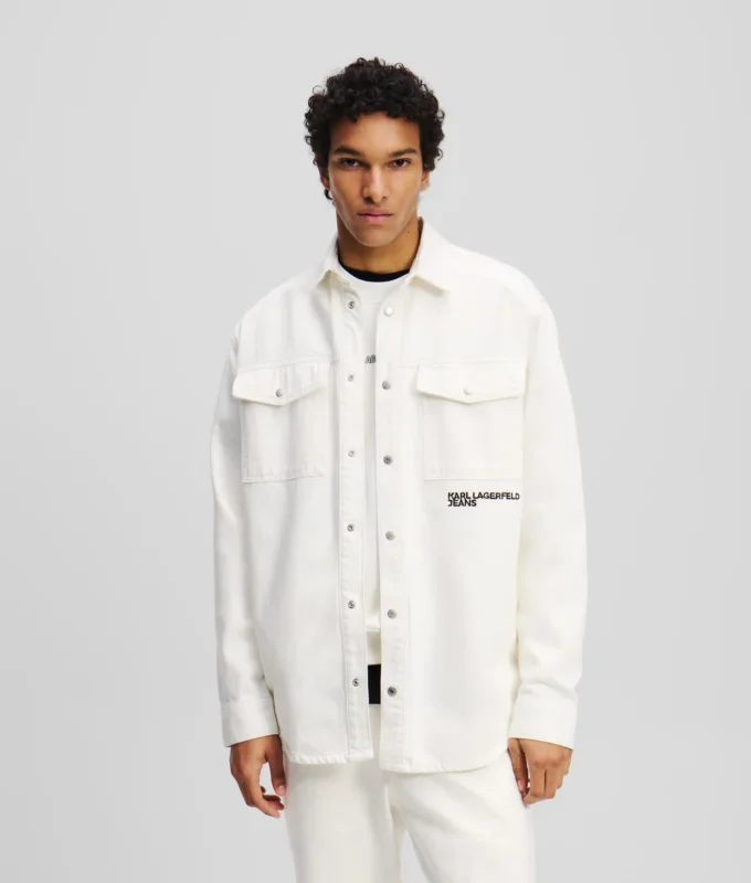 KARL PRINT DENIM OVERSHIRT KARL PRINT DENIM OVERSHIRT