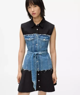 Klänning med denimöverdel