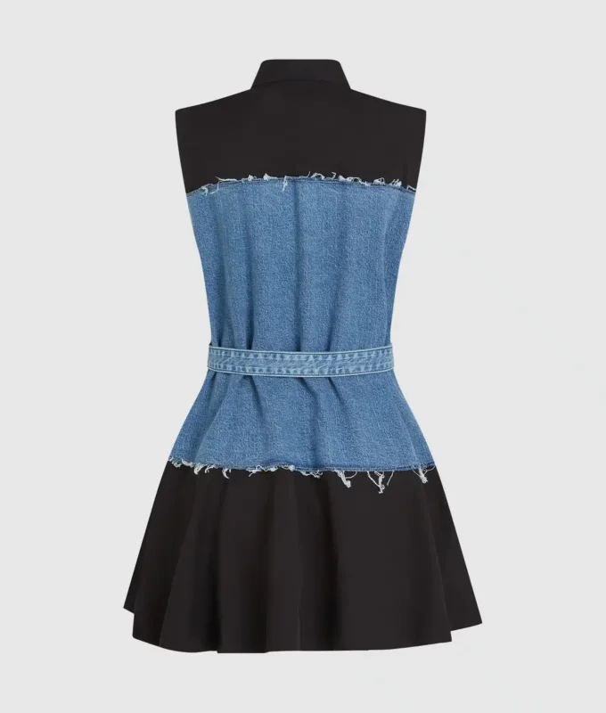 Klänning med denimöverdel Klänning med denimöverdel