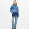 Lager på lager-jeans med hög midja och rak passform Lager på lager-jeans med hög midja och rak passform