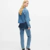 Lager på lager-jeans med hög midja och rak passform Lager på lager-jeans med hög midja och rak passform