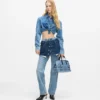 Lager på lager-jeans med hög midja och rak passform Lager på lager-jeans med hög midja och rak passform